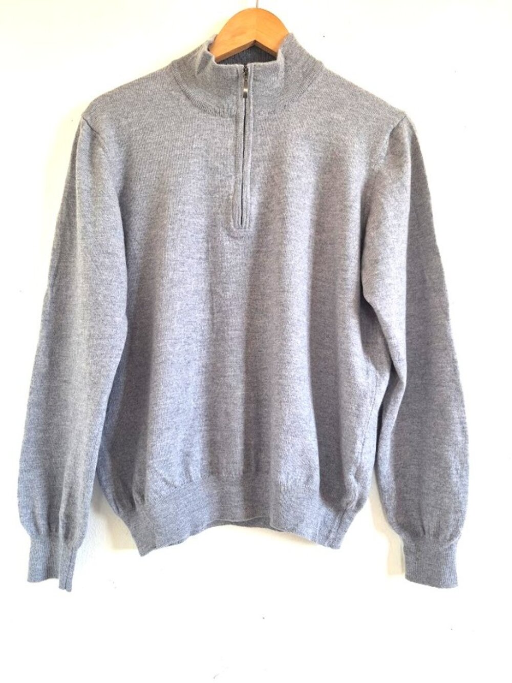 Toscano Firenze 100% Merino Wool Sweater Men’s L Gray Mock Neck